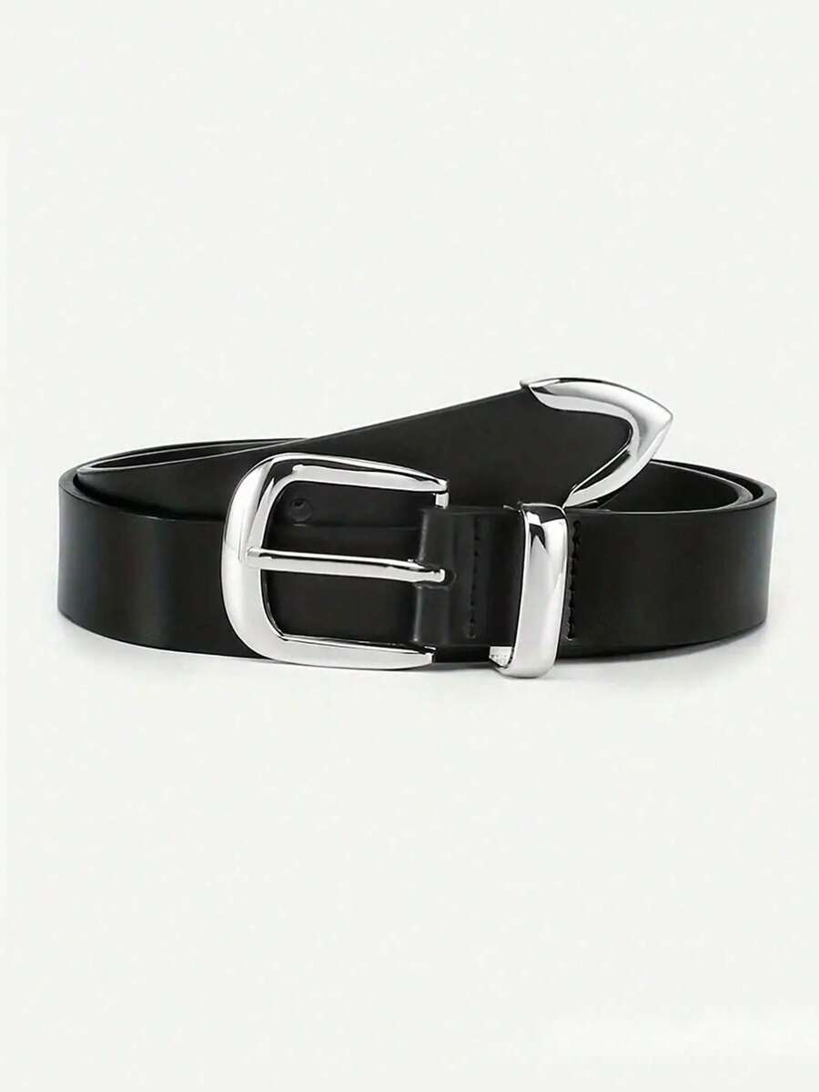 新款时尚细腰带，男女通用，PU材质 - 简约休闲优雅纯色腰带，完美搭配牛仔裤和连衣裙，是休闲外出、婚礼、约会、办公室、日常休闲和晚间正式着装的理想配饰。 - 黑色 - 查看 1