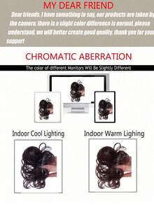 Women's Curly Hair Bun, Fashionable Natural Fluffy Hair Piece, Ponytail Holder, Hair Elastomer, Hair Rubber Band, Hairpin, Head Piece - Multicolor - View 9