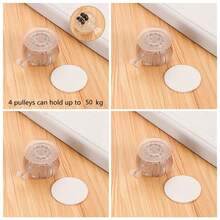 4pcs Dual Bearing Swivel Caster Wheels With Brake, Wear-Resistant, Load-Bearing, Suitable For Home Use, Universal Rollers