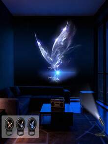 水晶梦幻蝴蝶USB供电智能灯，360度可调，卧室装饰氛围LED投影灯，可用于墙壁、天花板、地板等场景投影照明，适合作为精致小礼物或情人节礼物赠送。 - 黑色 - 查看 3