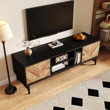 Television Stands & Entertainment Centers - Black+Natural + Iron + Particle Board + 39 Inches Or Less + 39 Inches Or Less - View 10