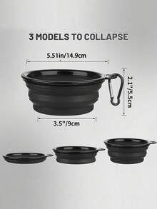 2个装可折叠宠物狗碗，可折叠狗水碗，适用于猫狗，便携式宠物喂食饮水碗，方便散步、停车、旅行。