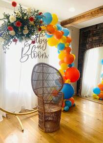 Floral Wooden Sign For Baby Shower, Gender Reveal Party Backdrop, Photo Prop - 17x14in - Rustic - 查看 3