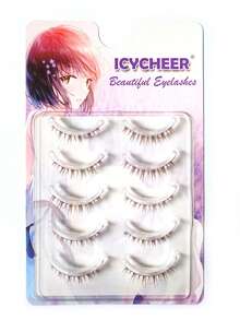 5 Pairs/Box Caramel Natural Princess False Eyelashes, Realistic Individual Lashes, Transparent Band, Recommended By Makeup Artists, Short Wispy Brown Lower Lashes - Natural Lashes - View 8