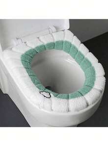 1 pieza Funda de asiento de inodoro universal con diseño creativo de calabaza y asa, alfombra de inodoro lavable - Multicolor - Ver 10