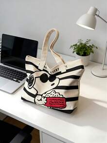 1个史努比手提袋，卡通动漫时尚多功能大容量手提包，适合购物、校园、旅行收纳，也可作为生日、情人节、派对礼物、返校用品。 - 彩色 - 查看 6