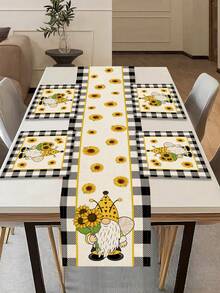 1件向日葵图案桌旗/餐垫，适用于节日、派对、生日、晚餐、厨房和餐厅装饰，四季皆宜的家居纺织品装饰 - 彩色 - 查看 8