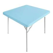 Cocktail Fitted Spandex Stretch Square Table Covers Caps Elastic Square Tablecloth Blue Mist Table Topper 34x34 Inch,34inchx34inch(Square),BlueMist - BlueMist - View 3