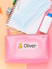 1-240pcs Personalized Name Labels - Transparent Labels, Waterproof & Oilproof Stickers, Custom Text Labels, Cute Pattern Labels, For Back To School, Lunch Boxes, Water Bottles, Backpacks, Gym Bags, School, Kindergarten, Daycare, Camp Essentials