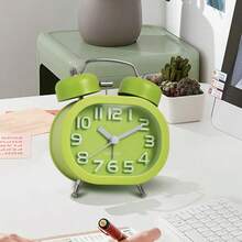 Cartoon Bell Small Alarm Clock, Student Bedside Electronic Digital Clock, 3D Lettering Silent Quartz Pointer Clock - Multicolor - View 5