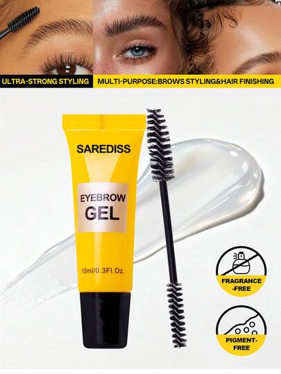 Pegamento para dar forma a las cejas - Gel fijador transparente para cejas, Gel fijador de cejas, Líquido reparador impermeable y transpirable para cejas, Para el peinado de cejas en salones de belleza y uso doméstico, Con cepillo de doble extremo