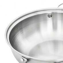 Silver 304 Stainless Steel Composite Steel Wok 10.23in Inner Diameter With Lid & Steaming Rack, Multipurpose For Frying Steaming Boiling Hot Pot, Dual Handles Compact Lightweight 3.7Lbs, Compatible With Induction Gas Electric Stoves For Home Hotel Restaurant - Silver - View 10