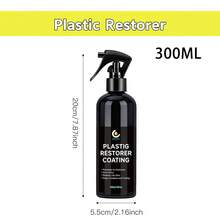 JB-XPCS汽车内饰翻新剂——塑料修复剂，适用于汽车座椅、仪表盘和轮胎——黑色亮面，易于涂抹，修复老化损伤，使用前后对比图可供参考。 - 黑色 - 查看 16