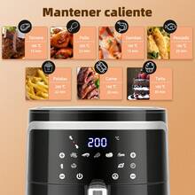 Freidora de Aire Inteligente 1750W, 7L de Capacidad, 7 Menús Preprogramados, Control de Temperatura y Temporizador, Cesto Antiadherente y Fácil de Limpiar,Aigostar - Tipo de Enchufe A USA (110-127V) - Ver 3