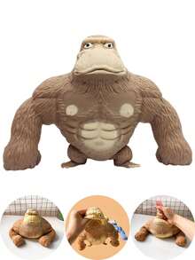 1/3个装弹力橡胶大猩猩玩具，乳胶填充恶作剧娃娃，创意趣味搞怪玩具，挤压玩具，可拉伸，缓解压力和焦虑，办公室和旅行减压玩具，解压玩具，抗压玩具，派对游戏，派对礼品，女孩玩具，男孩玩具，女孩礼物，女孩游戏，男孩游戏，派对礼品袋填充物，生日派对礼品，趣味礼物 - 彩色 - 查看 3