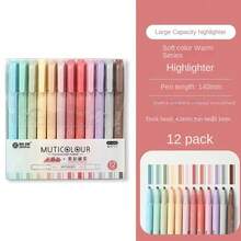 Bút dạ quang hai đầu Morandi Retro, bút vẽ màu Kawaii, bút dạ quang màu pastel, bút huỳnh quang, đồ dùng văn phòng phẩm dễ thương cho sổ kế hoạch và năm học mới. - Morandi Retro - Xem 14