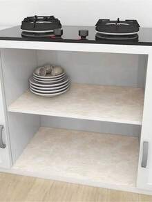 1 Roll Marble Pattern Wallpaper Film, Suitable For DIY Decoration Of Kitchen Countertops, Bedroom Furniture, Desks, And Other Home Decor, Vinyl Sticker, Spring Home Decor, Branch Decorative Sticker, Refresh Your Home - Khaki - View 7