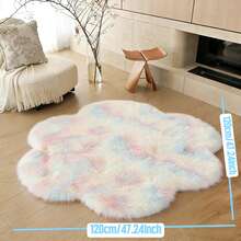 1pc Delicate Floral Plush Carpet, Made Of Soft And Fine Quality Fabric. Sturdy And Durable Construction, Sweet And Lively Design, Luxurious Aesthetic To Enhance Home Decor, Suitable For Placement In Various Locations - Black - View 8