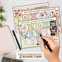 75pcs Spanish Bible Tags,Flower Theme, Spanish Laminated Bible Tags, Bible Tags, Spanish Bible Tags, Spanish Bible Book Tags, Spanish Book Tags - Multicolor - View 6