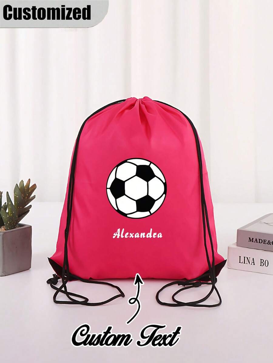Personalized Initial & Name Drawstring Backpack, Teens' Name Printed Sports, Swimming, Fitness, After-School Club Bag, Drawstring Bag, Fitness Backpack, Drawstring Fitness Bag, Youth Backpack, Swimming Bag, Beach Bag, Suitable For Fitness, Travel, Sports, Back To School Sports Backpack