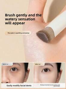 2支遮瑕刷，适用于提亮眼妆、眼霜和遮瑕膏，可遮盖瑕疵、晕染，并可混合粉底液，化妆刷 - 西瓜粉 - 查看 3