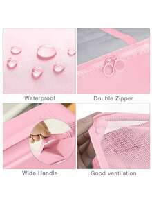 9pcs Travel Organizer Set - Large Capacity Foldable Luggage Bag, Waterproof Cosmetic Bag, Skincare Organizer, Suitable For Autumn/Winter Travel, Includes Packing Cubes, Shoe Bag, Drawstring Bag, Toiletry Bag For Makeup Brushes, Sanitary Pads, Lipstick, Eyeliner, Lip Gloss, Toothbrush, Soap, Shampoo, Comb, Watch, Phone, Necklace, Jewelry, Electronics - Multicolor - View 5