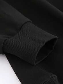 This Stylish Sports Pullover Is Perfect For Outdoor Activities. It Has A Unique Design And Is Versatile, With A Fabric Weight Of 250 Grams, Making It An Ideal Choice For Autumn And Winter. Its Casual Style Is Very Suitable For Daily Wear. - màu đen - Xem 5