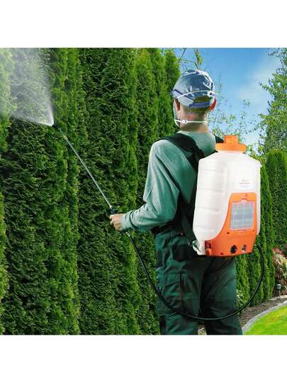 Battery Powered Backpack Sprayer, 0-90 PSI Adjustable Pressure, 4 Gallon Tank, Back Pack Sprayer With 8 Nozzles And 2 Wands, 12V 8Ah Battery, Wide Mouth Lid For Weeding, Spraying, Cleaning