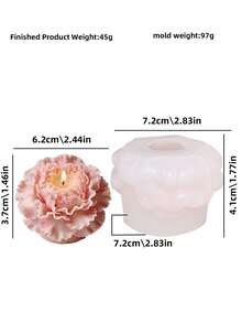 Molde de silicone para resina em formato de buquê de peônias e botões de rosa, molde de silicone para vela, presente para o Dia das Mães, molde de silicone para vela cilíndrica com arranjos de peônias e rosas, presente de Natal e Ano Novo, molde de silicone para concreto, cimento, resina e gesso, molde para artesanato. - Branco - Ver 7