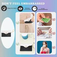 1 Pack Birth Control Pill Case Sleeve Packet PU Leather Wallet Pill Holder Birth Control Case With Snap Closure And Keyring Contraceptive Holder Travel Bag Backpack - ban đầu - Xem 4
