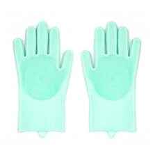 Dishwashing Gloves Kitchen Scrubbing Silicone Cleaning Gloves Heat Insulation Wear-Resistant Kitchen Household Cleaning Gloves - A Pair Of Blue - View 7