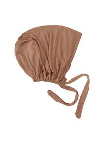 FADZOYLE 1pc/3pcs Women Solid Color Under Scarf Hat Hijab Drawstring Adjustable Undercap Islamic Muslim Under Scarf Hijab Cap With Tie-Back Closure Daily Wear Headband Soft Abaya Women Veil - Multicolor - View 17