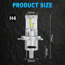 TOAUTO 2Pcs 25000LM 90W H4 Super Bright Canbus Auto Headlamp Turbo LED High Low Beam Headlight Bulb 12-CSP Chips No Error - A - View 2