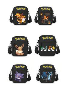 Peach Tree Fashionable Minimalist Solid Color Small Crossbody Bag, Daily Versatile Casual Nylon Lightweight Water-Resistant Shoulder Bag, Sports Bag,Pokemon,Pikachu,1pc Cross Print Vacation Travel Christmas Holiday Thanksgiving Outdoor Portable Sling Bag Summer Back To School Summer Bag Spring Break Bag - Multicolor - View 11