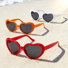 Heart-Shaped  For Women And Men, Oversized Fashionable Heart-Shaped , Vintage Cute Fashionable ,  Without Prescription - 橘色 - 查看 6