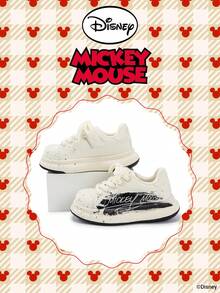 1 Pair Disney Official Collaboration Mickey Mouse Children's Sports Shoes, Suitable For Daily, Holiday, Sports And Outdoor Activities. Comfortable, Fit Foot Shape, Non-Slip, Durable, Breathable. (Boys' Sports Shoes, Boys' Sneakers, Children's Sports Shoes, Girls' Sports Shoes, Girls' Sneakers) - Black - View 2