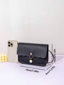 1个女童斜挎零钱包，珍珠吊坠，时尚优雅，撞色和纯色款式，精美礼物 - 彩色 - 查看 10