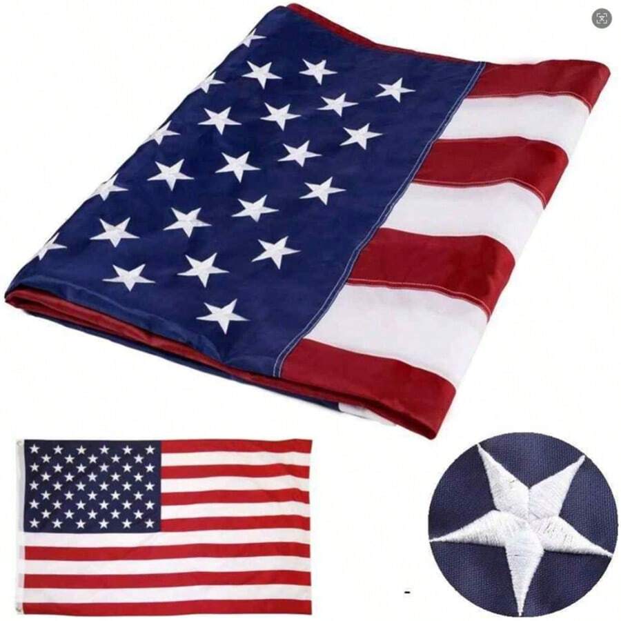 US Flag 3x5 FT - Heavy Duty American Flags With Brass Grommets, Printed Stars And Stripes - USA Patriotic Outdoor Banner - 1PCS - View 1