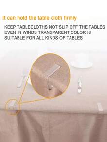 8/16/24PCS Clear Tablecloth Clips, DurablePlastic Table Cover Holders, WindproofIransparent Clamps For Securing TableclothsIndoor Outdoor Party, Wedding, ChristmasEvent, Picnic, Camping - Transparent - View 7