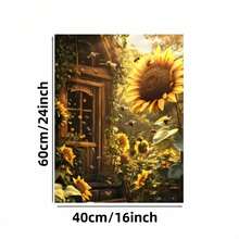 Framed 1pc Framed Canvas  - Rustic Farmhouse Floral Wall Art With Bees & Sunflowers, Realistic Botanical Print In En-Hued Background, Country Living Room, Kitchen, Office Decor - Ready-To-Hang Wrapped Canvas Framed Poster ( / ) - Perfect Housewarming Gift, Kitchen Decoration, Traditional Artwork, Detai Artwork, Home Decorators, 2D Flat, Perfect For Room Decor - Framed - View 6