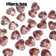 时尚简约亚克力彩色爱心珠DIY发饰，装饰材料，百搭日常佩戴，送朋友的好礼物