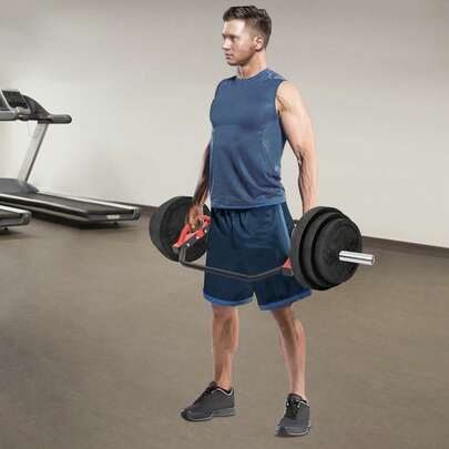 SanBouSi Hexagonal Bar Short Handle Bar Weightlifting Bar Hex Bar Dumbbell Bar Handle Bar