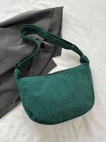 2026 New Korean Ins Style Girls Cute Cloud Corduroy Shoulder Bag, Minimalist Crossbody Bag - Army Green - View 11