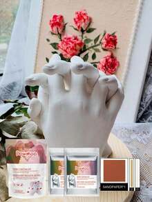 DOWMOO 200g/50g Couples Hand Mold DIY Hand Modeling Kit, Valentine's Day Couples Hand Mold Powder/Homemade Holiday Gift, Foot & Hand Print Plaster Craft, Best Gift For Boyfriend/Girlfriend, Random New Or Old Style Shipped - Multicolor 1 - View 4