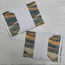 1件手工梦幻花卉图案布艺书套，送给手账/日记爱好者的礼物，厚实布艺书套 - A5 - 查看 6