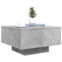 vidaXL Table basse gris béton 55x55x31 cm bois d'ingénierie - Noir - Voir 5