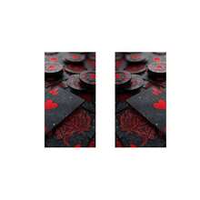 Pair Of Black Poker Pattern Car Stickers, Cartoon Theme PVC B-Pillar Decals - Self-Adhesive, Waterproof & Scratch-Resistant For Glass, Metal, Plastic, Ceramic, And Wood Surfaces