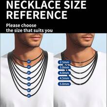 Black Flat Box Chains For Men, 2.5/3/4/4.5/5mm Stainless Steel Chain Necklace, Necklaces For Men And Women 16-28 Inches - Đen 4MM - Xem 6