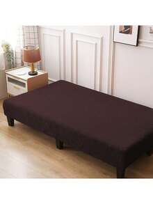 1pc High Elastic Jacquard Sofa/Bed Cover, Leaf Pattern, Minimalist & Elegant, Dust-Proof, Suitable For All Seasons, Outdoor, Living Room, Bedroom, Sofa Bed - Coffee Brown - View 5