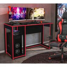 Ross Computer Gaming Desk, Black With Red Trim - Black With Red - View 1